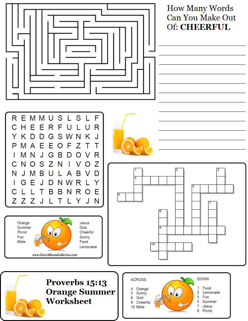 Summer Orange Proverbs Sunday School Lesson